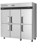 Heavy Duty Commercial Self Contained Upright Freezer With Top Mount Compressor And Smart Fuzzy Defrost System Packing 65.8 Cubic Feet Of Sick Cold Storage Setup with six doors