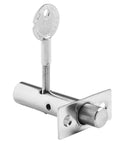 Stainless Steel Tube Well Lock With Key Security Bolt For Fire Escape Doors Includes Fixing Bolts And Escutcheon Plates Silver Iron Finish