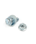 Get Your Dirt Bike Rockin' With This Durable Exhaust Head Pipe Mount Hanger Nut Kit Designed For Smooth Fits On KX65 KX80 Kx85 Kx100 Kx125 Kx250 Kx500 And KDX200 Kdx220 Kdx250 Models Making Install Quick And Super Easy. silver exhaust mount bolt, washer, and nut set for Kawasaki dirt bike