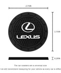Lexus Cup Holder Coaster Set For Your Ride Silicone Car Interior Accessories Two Pack Honeycomb Design Non Slip 2.76 Inch Coasters