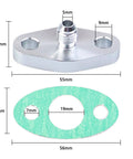 Oil Feed Line Kit For T3 T4 T60 T61 T70 1/8 NPT 90 Degree 41 Inch Universal Turbocharger with flange dimensions shown