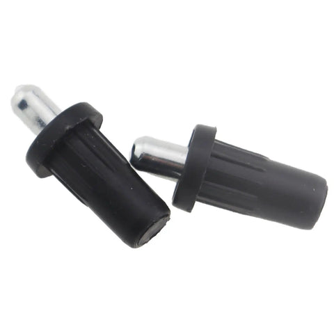 30 Piece Premium Cabinet Door Damper Pins Telescopic Pivot Hardware Nylon Center Connectors close-up view of black nylon damper pins.