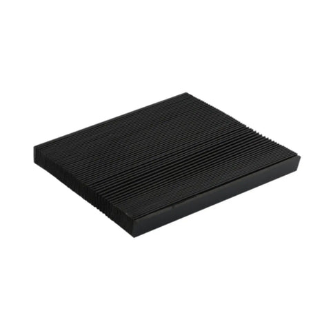 Accordion CNC Bellows Guard For Milling Machines, Stretchable Dustproof And Oilproof PVC Protection Cover, 14cm Length, black ridged surface.