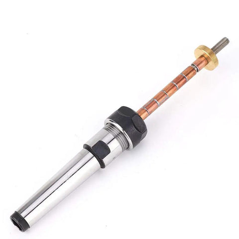 Pen Turning Mandrel for Wood Turning and Lathe Work, Handy DIY Woodworking Accessory Tool, showing taper shank and threaded rod.