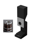 Commercial Coffee Bean Batch Dispenser And Boss Level Weighing Scale For Specialty Cafes Heavy Duty Aluminum Body in black.