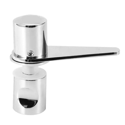 Heavy Duty Glass Door Latch For Bathroom And Shower Featuring A Dead Simple Drill In Install That Delivers Rock Solid 304 Stainless Steel Build Quality And Slick Friction Free Locking Action For Your Home Or Office - chrome latch with lever mechanism.