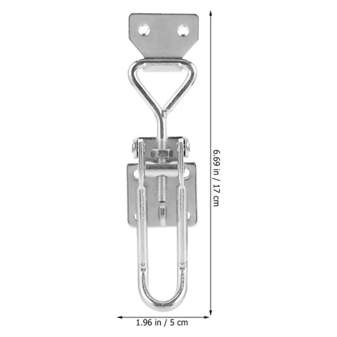 Rock Solid Stainless Steel Toggle Latch Clamp With Adjustable Movable Spindle For Jigging Tool Fixtures Super Easy Install side view with dimensions.