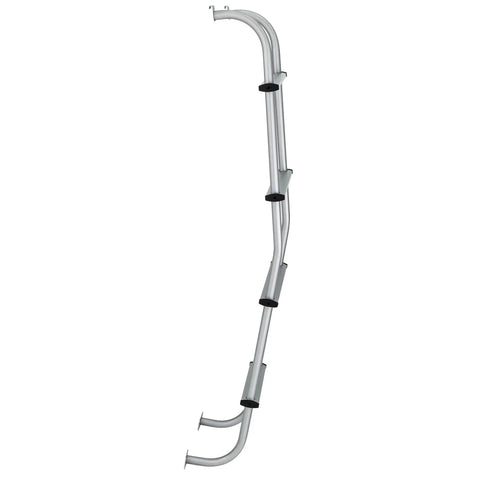 52 Inch Universal RV Ladder Heavy Duty Aluminum For RVs Campers And Cargo Vans Lightweight Yet Rock Solid Access Solution With Secure Screw Joined Design For Stable Climb And No Fuss Storage Silver, side view