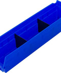 Heavy Duty Plastic Shelf Bins For Garage And Closet Organization Sturdy 18 By 4 By 4 Inch Blue Bins 12 Pack Versatile Storage Containers