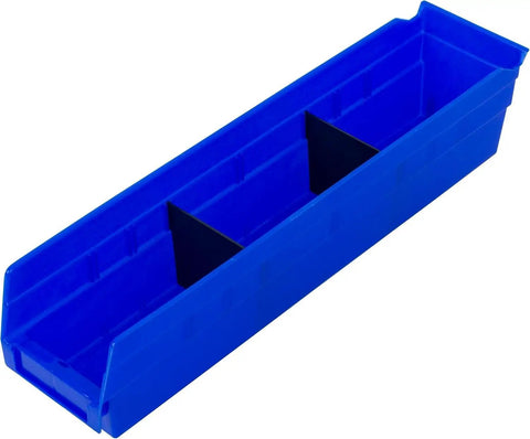 Heavy Duty Plastic Shelf Bins For Garage And Closet Organization Sturdy 18 By 4 By 4 Inch Blue Bins 12 Pack Versatile Storage Containers