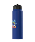 Blue Waterboy Hydration Crew Stainless Steel Insulated Water Bottle Built For Dual Wall Protection Keeps Drinks Hot Or Cold Leak Proof Flip Lid