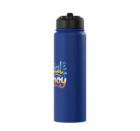 Blue Waterboy Hydration Crew Stainless Steel Insulated Water Bottle Built For Dual Wall Protection Keeps Drinks Hot Or Cold Leak Proof Flip Lid