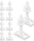 10 Piece Toilet Seat Bolt Kit With Plastic Screws Nuts And Washers For Universal Toilet Lid Fit, durable ABS construction set