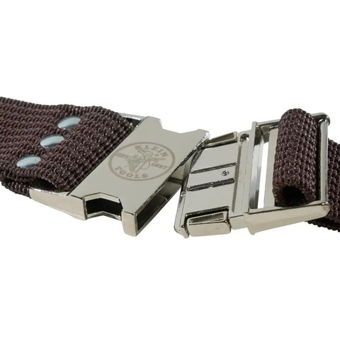 Close-up of 2 Inch Wide Electrician Tool Belt, Adjustable Up To 48 Inch Waist, Beefy Nylon Webbing With Quick Release Metal Buckle