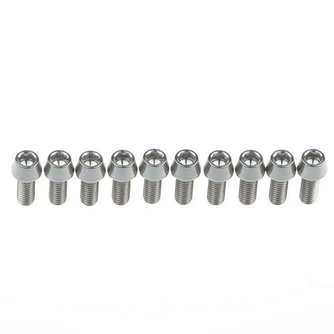 Titanium M6x16mm Bolts With Tapered Hex Allen Head For Bikes Pack Of 10 6Al4V Titanium Alloy Dope Lightweight Hardware For Mountain Bikes And Road Rides Screws That Stay Tight In Harsh Conditions