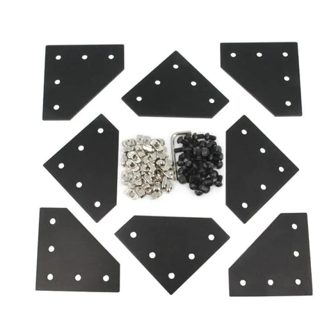 Beefy 90 Degree L Shape Corner Bracket Plate Set For 3030 Aluminum Extrusion Profiles With 5 Holes Includes M6x10mm Screws And T Nuts 8 Pieces