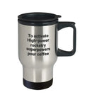 Road-Trip Ready 14 Oz Stainless Steel Travel Mug With Easy-Grip Handle And Slide Lid, Insulated To The Max, unique design