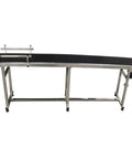 Industrial 110V PVC Belt Conveyor With Double Guardrail 118 Inch Length Seven Point Eight Inch Belt Width Flat Belt Systems