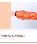 Heavy Duty Waterproof Pvc Oversleeves 6 Pack Set Oilproof Arm Covers For Mechanics And Diy Daily Grind Grease Monkey Ready Reusable sleeve shown on arm.