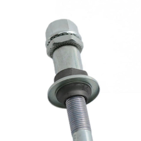 Ride Ready Heavy Duty 180mm Bicycle Rear Hub Axle M10 Silver For Multi Speed Systems with 26TPI Conical Lock Nut and Washer Kit