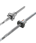 Heavy Duty C7 Precision Ballscrew With 1204 1210 Lead, Flange Nut BK BF10 End Machined, Hardened Chromium Steel, Low Friction Recirculating Ball Design, Anti Backlash For 3D Printing And CNC Projects; two machined screws