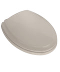 Guinevere SoftClose Elongated Toilet Seat In Bone, Gentle Close Lid, Heavy-Duty High-Impact Plastic, Top View
