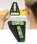 Ycauty T Level Bubble Spirit Level with Installation Hole Measuring (Black) displayed on a shelf with measuring direction indicators.