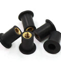 Universal Motorcycle Fairing Bolt Kit With 5mm And 6mm Allen Wrenches, Screws, Grommets, Nuts, Bolts, Washers, And Clips No Fuss Install Metric Hardware Set For Most Sportbike Models Orange showing black grommets