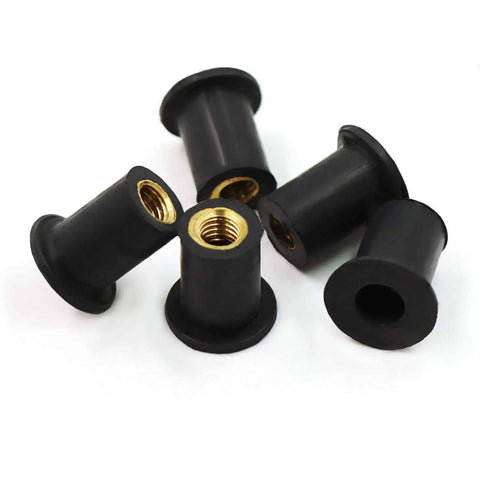 Universal Motorcycle Fairing Bolt Kit With 5mm And 6mm Allen Wrenches, Screws, Grommets, Nuts, Bolts, Washers, And Clips No Fuss Install Metric Hardware Set For Most Sportbike Models Orange showing black grommets