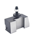 Heavy Duty Wedge Type Piston Quick Change Tool Post For CNC And Mini Lathes with steel casing and adjustable tension knob.