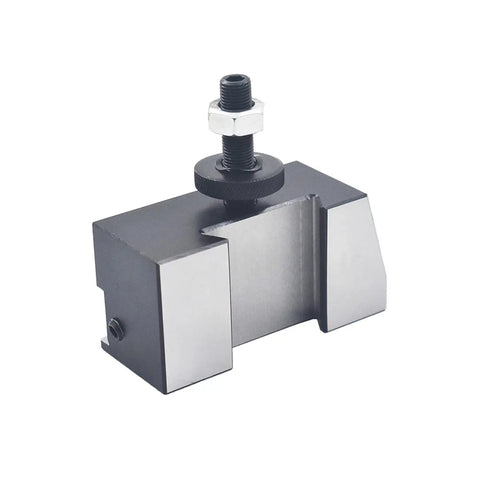 Heavy Duty Wedge Type Piston Quick Change Tool Post For CNC And Mini Lathes with steel casing and adjustable tension knob.