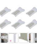 Six Pack Childproof Sliding Door Locks With Adhesive Mounting For Cabinets Windows And Doors Easy Keyless Safety Locks