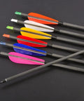 Colorful arrow shafts with fletchings, incl. Top Notch Turkey Feather Fletching For Arrows 4 Inch Or 5 Inch Right Wing White 50 Pack