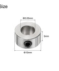 15 Piece Set Screw Collars, 5.05mm Bore, 10mm Outside Diameter, 5mm Thick, Drill Stop Collar, Nickel Plated Carbon Steel