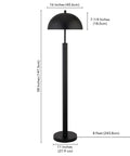 58-Inch Mid-Century Modern 1-Light Floor Lamp With Blackened Bronze Dome Shade For Living Room, Bedroom, Or Office, Delivers Focused Downward Light
