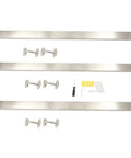 Hella Sturdy Stainless Steel Flush Handrail Wall Mounted For Indoor Stairs Sleek Silver Finish components including brackets and screws.