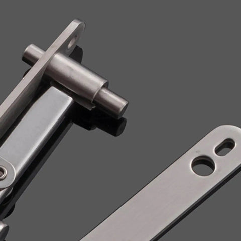 Close-up of Detachable Wood And Stainless Steel Pivot Hinge With Upper And Lower Metal Hinges Heavy Duty Rotating Door Hardware