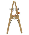 Heavy Duty Brass A Shape Ground Welding Earth Clamp Rated For 300 Amps, detailed front view showcasing clamp structure.