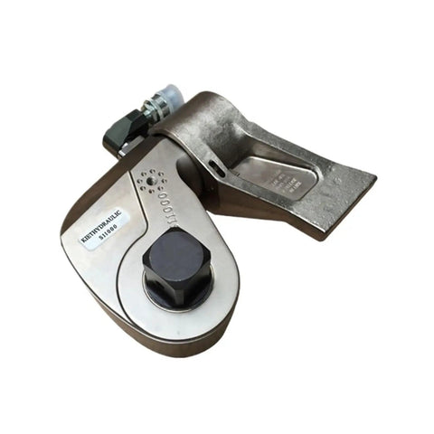 Heavy Duty Hydraulic Torque Wrench With Steel Square Drive And Rapid Release Piston For Cranking Stubborn Fasteners In Workshops, compact design.