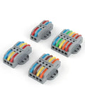 Quick Wire Cable Connectors With Fix Hole Compact Wiring Terminal Block for home docking electrical connection 22G 2M, four units.