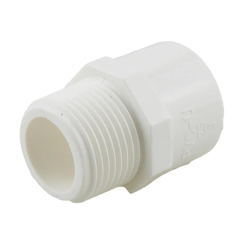 16 Pack Three Quarters Inch NPT PVC Pipe End Adapter Connector White Male Thread For Subsurface Drip Irrigation Systems Pools And Outdoor Projects Durable PVC Fittings Easy Install