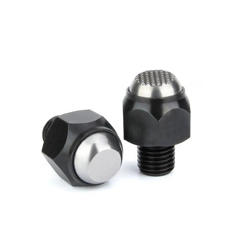 MJ420 Carbon Steel Ball Plungers With Hexagon Grub Bolts For Precision Positioning And Rock Solid Retention Available In M6 Through M30 Sizes, close-up view of black steel ball plungers.