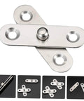 360 Degree Rotatable Hidden Door Pivot Hinge Set Made From Stainless Steel For Secret Doors And Concealed Entrances Pro Grade Heavy Duty Hinges For Smooth Operation And Durable Concealed Hardware, front view