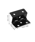 Three Fold Iron Hinges Set For Wooden Boxes And Cabinets With Six Hole Mounting And Straight Corner Design, black hinge dimensions