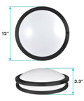 12 Inch LED Flush Mount Ceiling Light With 5 Color Temperature Options 2700K 3000K 3500K 4000K 5000K Dimmable 1120 Lumens Energy Star ETL Listed Matte Black