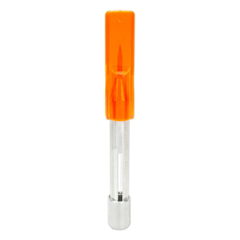 Aluminum Compass Point Set For 6 To 24 Inch Rulers With Anchor Point, Lead Holder, Lead, And Rotary Knife For Cutting Circles, showing rotary knife with orange cap