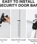 Installation steps for 2 In 1 Door Security Bar For Hinged And Sliding Doors Adjustable Heavy Duty Jammer With Interchangeable Heads