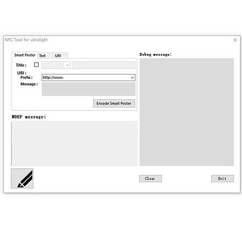 Screenshot of NFC Reader Writer Kit ACR122U With 5 NTAG213 Tags And 2 UID MF1 Cards Plus Free Software SDK interface.