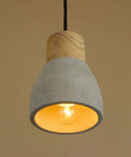 Cool Concrete Pendant Light For Dining Room And Kitchen Bar Nordic Industrial Hanging Light Fixture with wood accent.