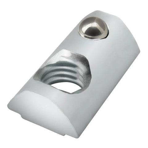 Built Tough Threaded M8 Steel Self Aligning Roll In T Nuts With Ball Spring For 15 40 Series Aluminum Extrusion 1.5" zinc coated fastener